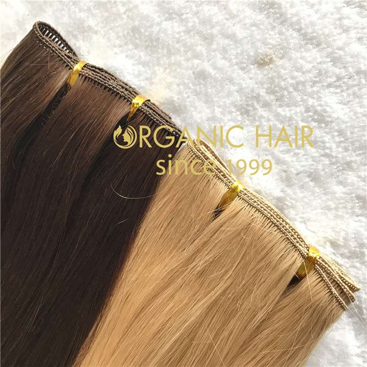 High end handtied weft with full cuticle intact  C76